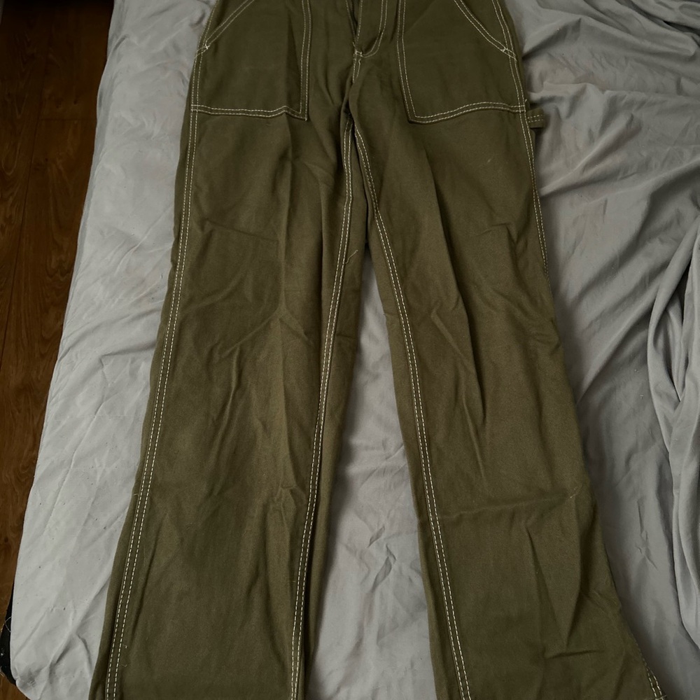 Retrod Green Baggy Cargo Jeans